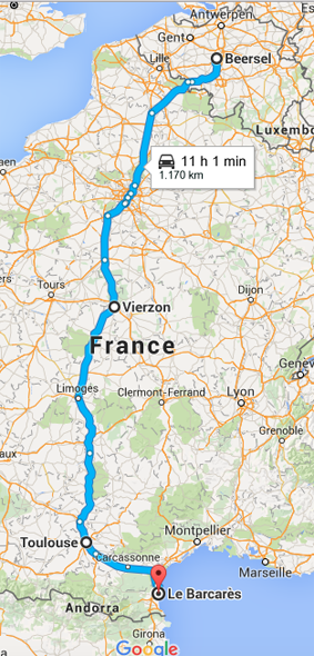 trajet par Carcasonne